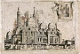 Veduta laterale dalla parte dell'Arca che mostra del danno causato dal fuoco dalle cupole della Basilica di S.Antonio di Padova,1749 (Complesso Antoniano)(Adriano Danieli)
